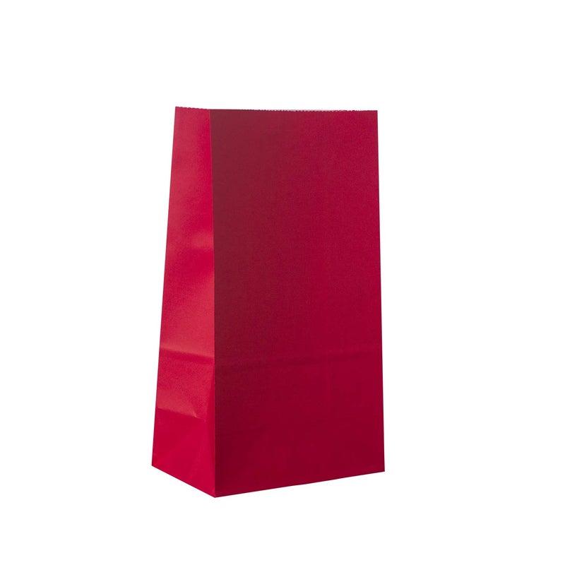 Partay Shenanigans Party Favor Bags - 50 Pack Kraft Paper Goodie Gift Lunch Treat Bags and Party Supplies for Theme Kids Birthday, July 4th, Christmas, CNY - 5"x3"x9" (Red) - Image 1